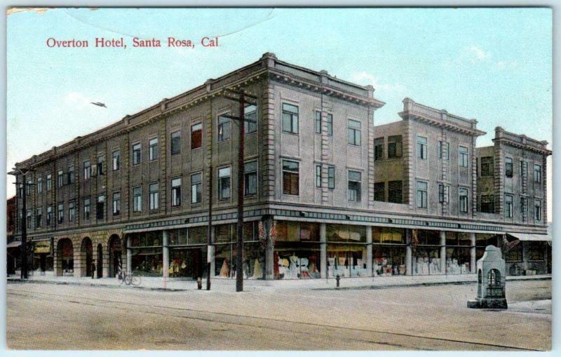 SANTA ROSA, California CA   OVERTON HOTEL  Sonoma County c1910s  Postcard