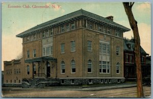 GLOVERSVILLE NY ECCENTRIC CLUB 1911 ANTIQUE POSTCARD