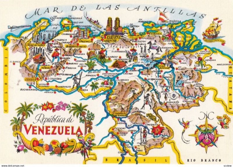 VENEZUELA, 1980-90s; Map