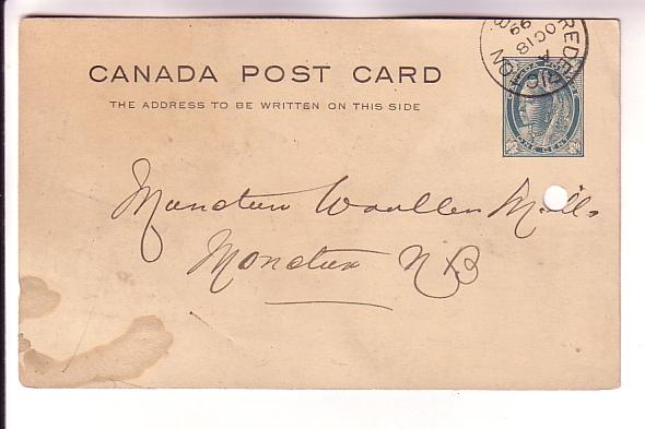 Canadian Postal Stationery Victoria Maple Leaf 1Cent 1899 Order for Woollen M...