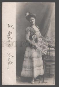 3107142 Vera LUTCE Famous OPERA Star w/ PANSY FAN Vintage PHOTO