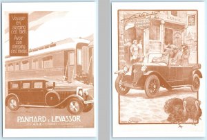 2 Postcards PANHARD & LEVASSOR Repro Advertising FRENCH CARS 4x6 1989