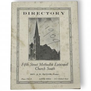 1909 Fifth Street Methodist Episcopal Church South Santa Rosa, CA Directory