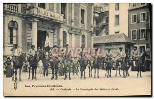 Postcard Old Mountain Cauterets The company guides horse TOP