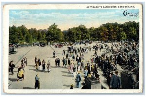 1921 Aerial View Approach Bath House Gordon Park Cleveland Ohio Antique Postcard