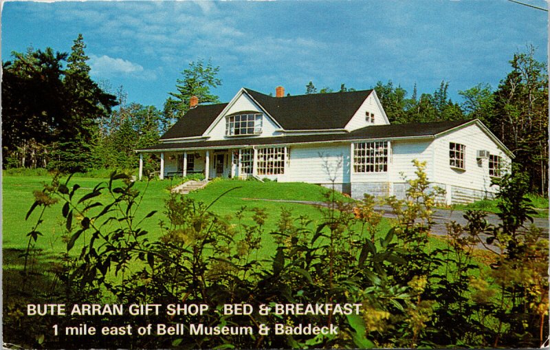 Bute Arran Gift Shop Bed & Breakfast Baddeck NS Nova Scotia Postcard F30