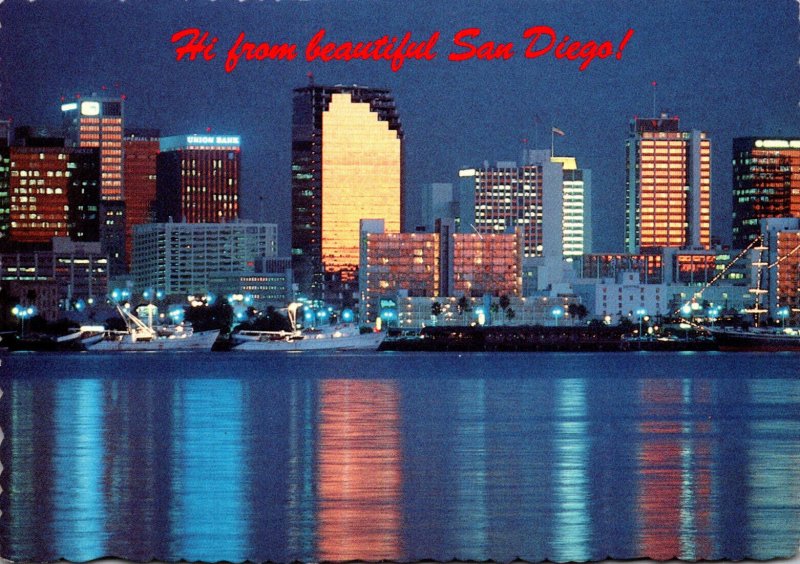 California San Diego Skyline At Sunset