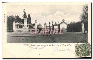 Postcard Old Lyons Gate Monument of the Tete d'Or Park