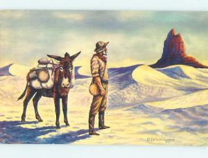 Pre-1980 POSTCARD OF MULE PAINTING DONE BY UTAH SENATOR State Of UTAH hr1199