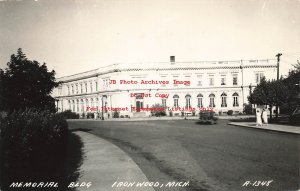 MI, Ironwood, Michigan, RPPC, Memorial Building, LL Cook Photo No A-1348