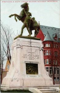 Montreal QC Strathcona & South African Soldiers Monument UNUSED Postcard F64