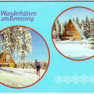 c1970s Rennsteig Germany Wanderhutten Ski Lodge Winter Snow Scene Chrome 4x6 M26