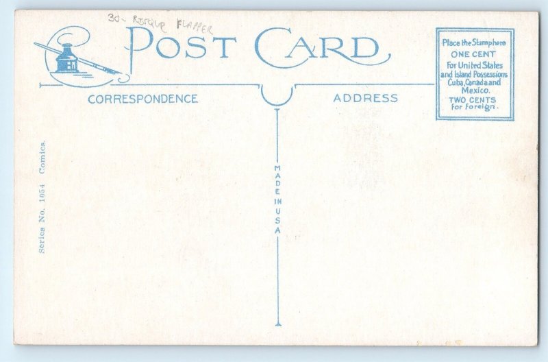 c1930's Risque Flapper Saucy Woman Bewitching That Keeps We Boys Poor Postcard