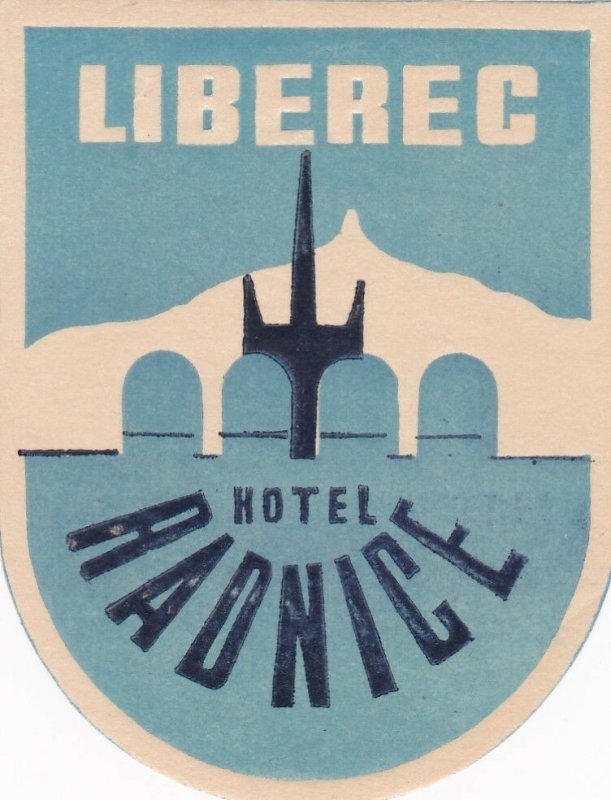 Czechoslovakia Liberec Hotel Radnice Vintage Luggage Label sk4387