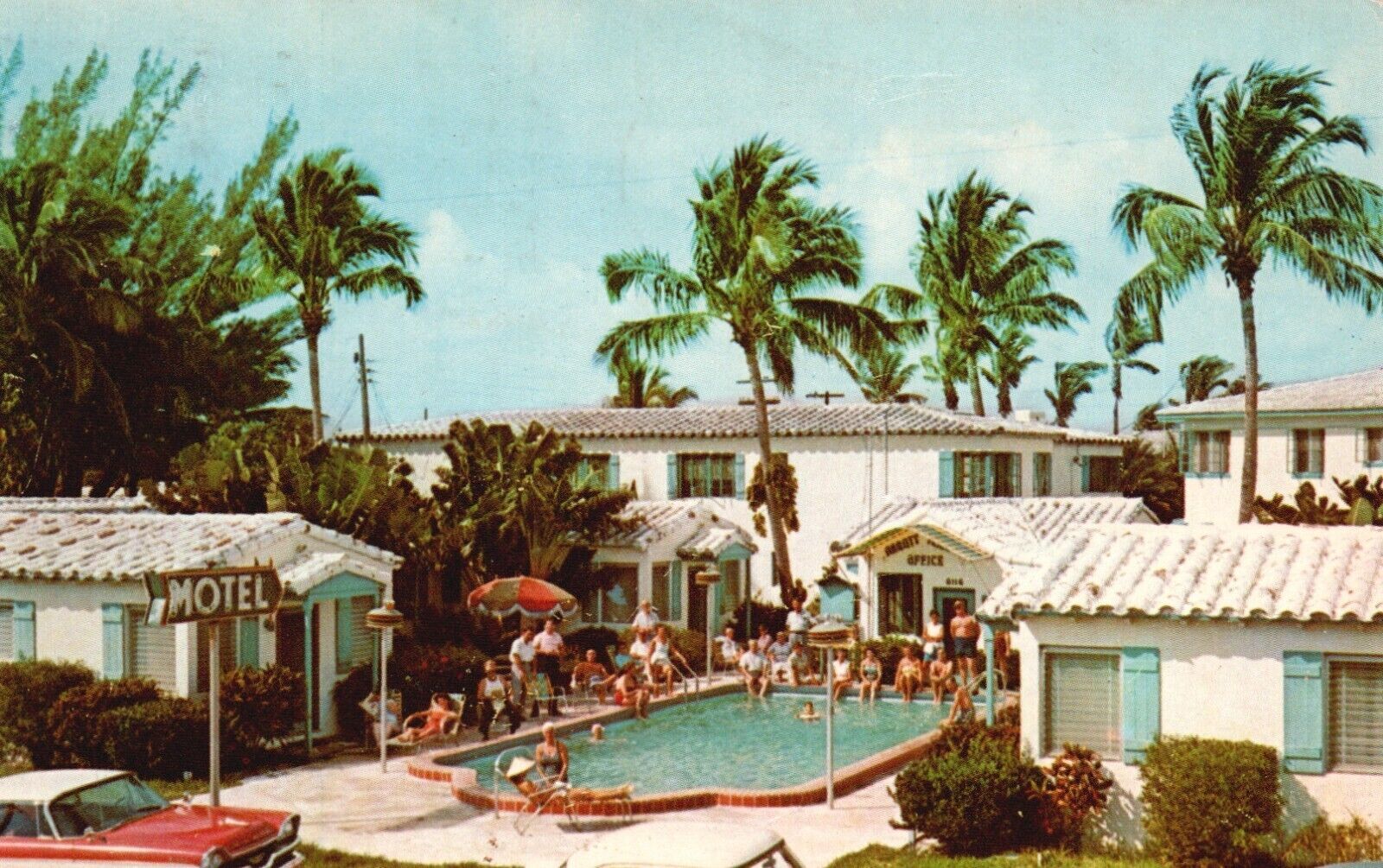 Postcard FL Miami Beach Abbott Terrace Motel 1959 Chrome Vintage PC