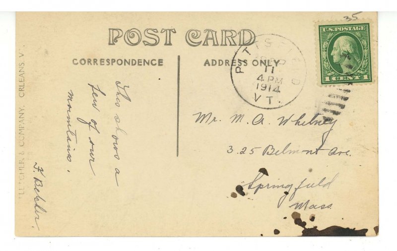 VT - Pittsfield. Bird's Eye View ca 1914    RPPC