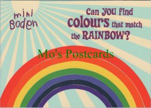 Advertising Postcard - Mini Boden - Rainbow Colours  RR17252