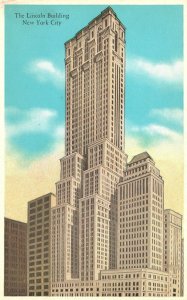 Vintage Postcard The Lincoln Building Facing Grand Central Office New York City