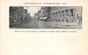 J33/ Cumberland Maryland Postcard c1910 Business Stores Baltimore St 152