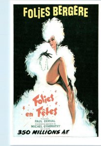FOLIES BERGERE - 2 POSTCARDS from DALKEITH POSTER Series  c1980s  Postcard