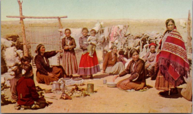 Navajo Indian Women Females Indigenous Arizona Union Oil #44 Unused Postcard E23