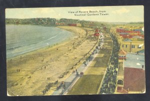 REVERE BEACH MASSACHUSETTS FROM NAUTICAL TOWER VINTAGE POSTCARD