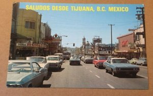 VINTAGE POSTCARD JUAREZ AVE, TIJUANA, MEXICO