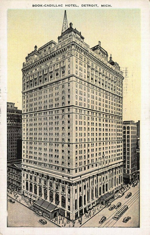 Book Cadillac Hotel, Detroit, Michigan, early postcard, used in 1940