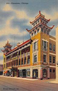 Chicago Illinois Chinatown Street View Antique Postcard K104412