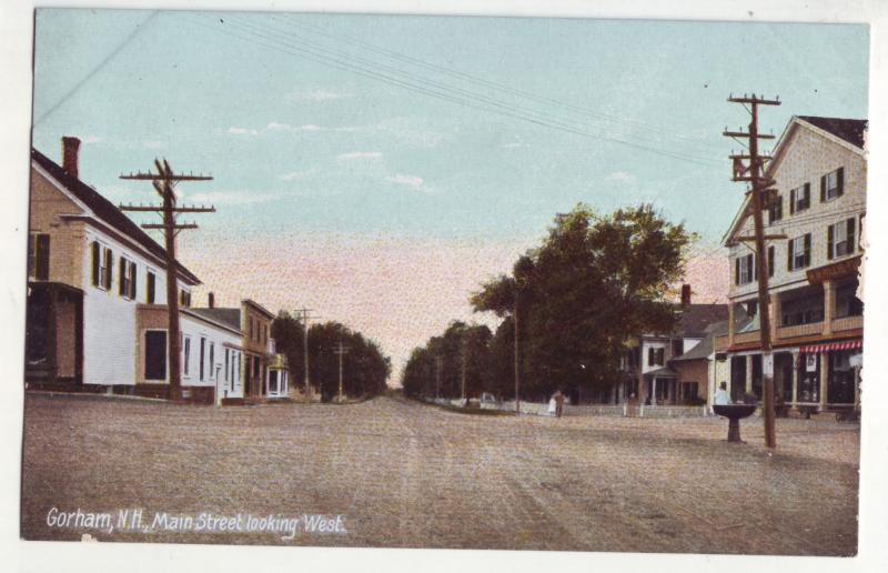 P771 old card gorham new hampshire, main street looking west