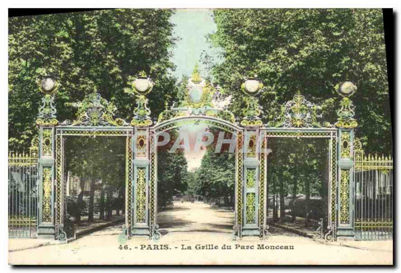 Postcard The Old Paris Grid Parc Monceau