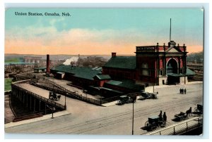 Omaha Convention City of West - Union Station Nebraska Train Antique Postcard 
