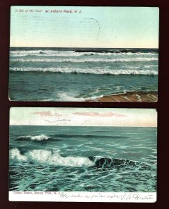 84 N.J. Asbury Park, 2 Pcs. A bit of Surf 1909 - Ocean scene 1909