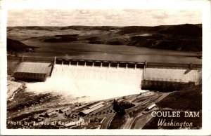 Vtg 1940s Coulee Dam Mason City Washington WA RPPC Real Photo Postcard