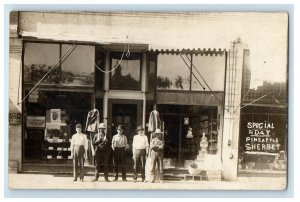 c1910s's Dry Goods Store North Abington MA RPPC Photo Posted Antique Postcard 