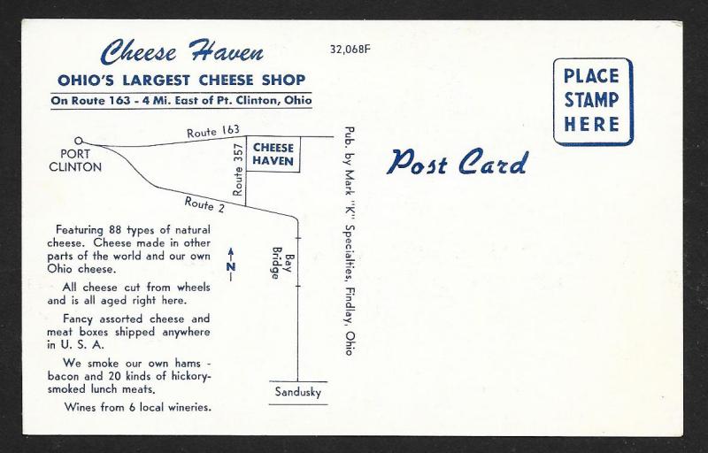 Cheese Haven Port Clinton OH unused c1950's