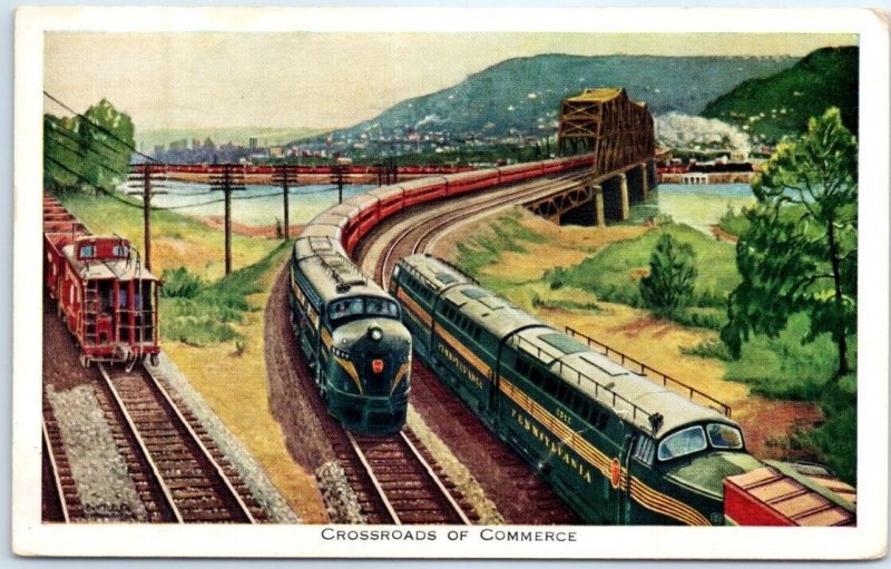 Postcard - Crossroads of Commerce, Pennsylvania Railroad, USA