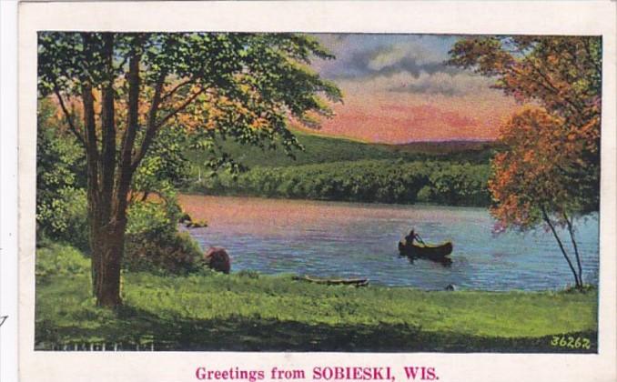 Wisconsin Greetings From Sobieski 1937