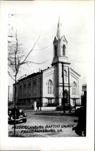 Fredericksburg Virginia VA Baptist Church Real Photo Vintage Postcard