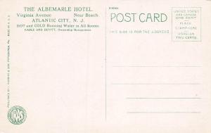 The Albemarle Hotel, Atlantic City, New Jersey, Early Postcard, Unused