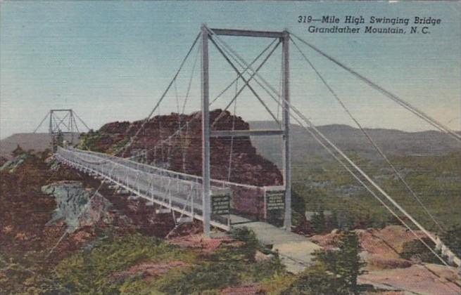 North Carolina Grandfather Mountain Mile High Swinging Bridge Curteich