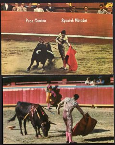 Lot of 2 Mexico Bull Fight in Mexico Spanish Matador Paco Camino - Chrome