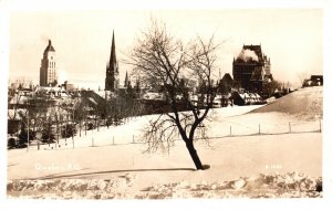 Vintage Postcard 1949 Landscape Scenery Winter Snow Quebec P. Q. Canada CAN RPPC