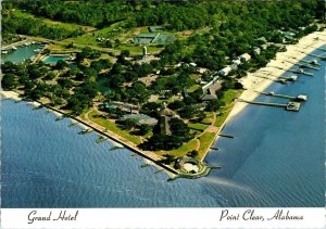 Point Clear, AL Alabama  GRAND HOTEL & MOBILE BAY  Bird's Eye View  4X6 Postcard