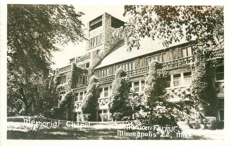 MN, Minneapolis, Minnesota, Mission Farms, Memorial Chapel, RPPC