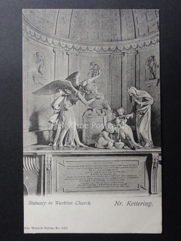 Kettering: STATUARY IN WARKTON CHURCH c1905 By The Wrench Series No.1207