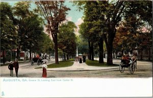 Tucks 2092 Augusta GA Greene Street Looking East from Center St Vtg Postcard G70