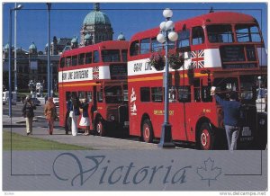 London Double Decker Buses, Scenic Tour, Victoria,  B.C.,  Canada,  50-70s