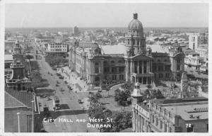 Durban South Africa City Hall & West Street Real Photo Antique Postcard (J34567)