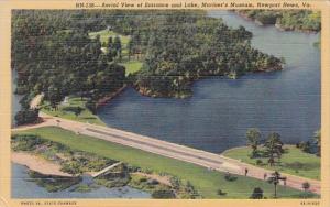 Virginia Newport News Aerial View Of Entrance And Lake Mariner's Museum